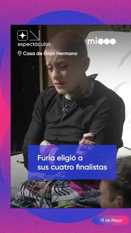 Quedan nueve participantes en la casa de Gran Hermano y la recta final del juego comienza a sentirse Esta mañana, Furia charló con Bauti de la final, se vio allí y eligió a sus cuatro favoritos para que la acompañen #Furia #Bauti #GH2024 #GranHermanoArgentina #GranHermano 
