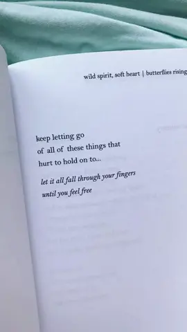 keep letting go of all of these things that hurt to hold on to… let it all fall through your fingers until you feel free – butterflies rising ______ #poetrytok #selflove #lettinggo #quotes #tiktokpoetry 