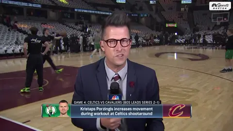Chris Forsberg reports on what he saw from Kristaps during his shootaround in Cleveland 👀