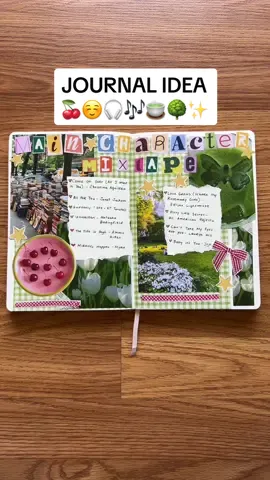 💭 Journal prompt: create a unique playlist page! 🎧🍒🎶 this is my take on @bellaoggioni’s first prompt for her Journal Girl Club 💚🍵🫶🏼✨ I will alwaaays give Bella her much deserved flowers for being the icon that she is! 💐 She is so sweet & uplifting and leading the way for the journal girlies ✨ #journal #journaling #journalwithme #journalideas #junkjournal #journalinspo #aestheticjournal #journalcommunity #journaltour #junkjournalinspo #journalflipthrough #journalprompt 