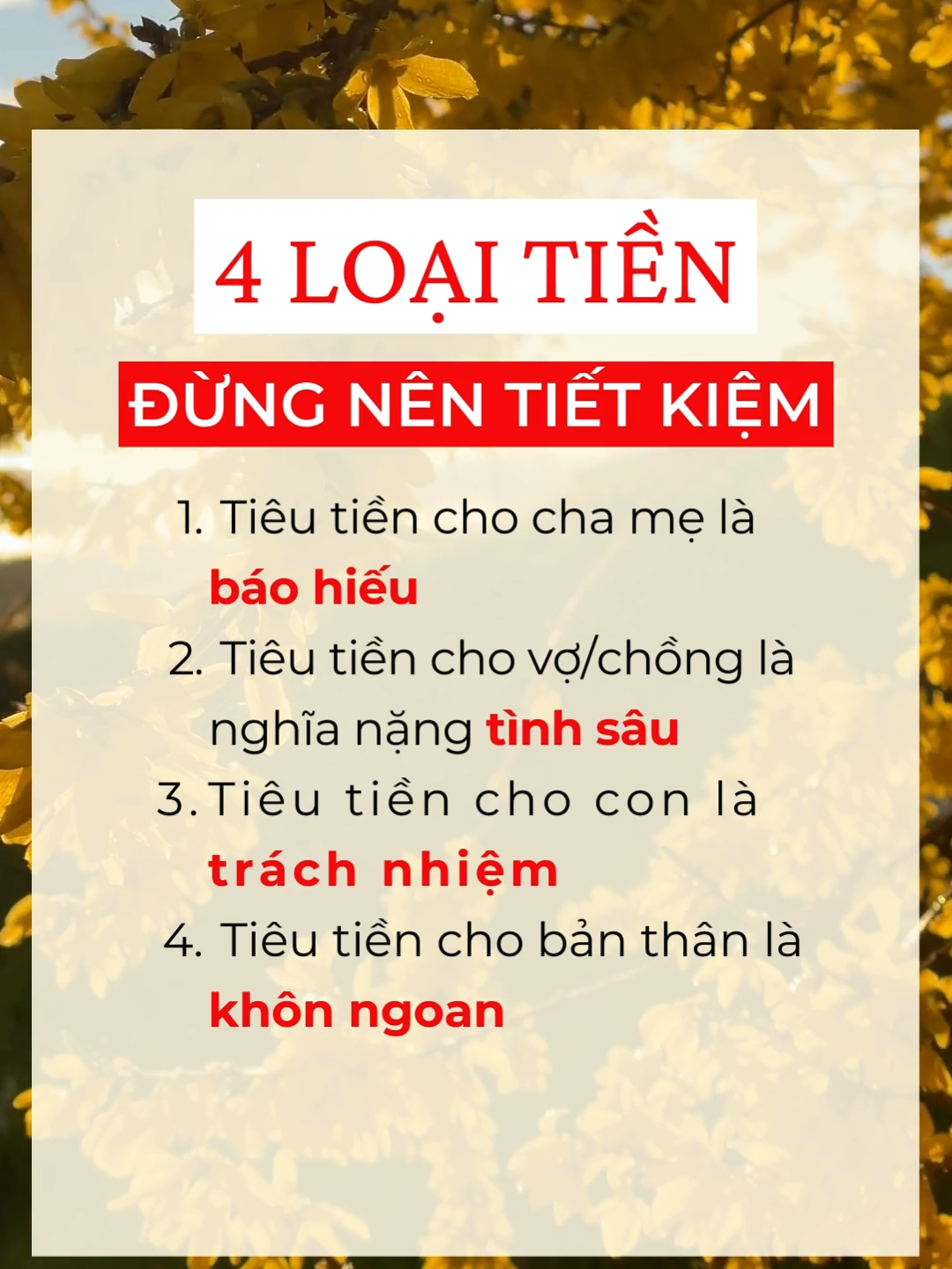 4 Loại tiền đừng nên tiết kiệm...💰💰 #cotusuongofficial #xuhuong #LearnOnTikTok