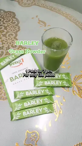 Barley Grass Powder 1 Pack for 7 sachet For only 138 pesos 100% Organic Superfood and Healthy Drink  #barleygrasspowder #superfood #healthydrink 