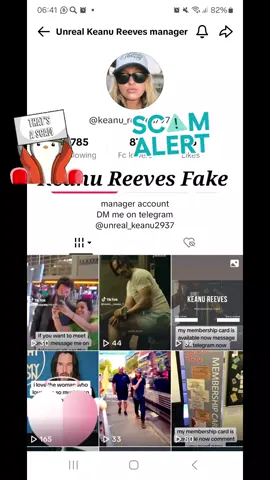 Keanu Reeves Fake.  The grammar for a management team is bad Keanu Reeves doesn't ask for fan's card's,  membership card's,  meet and greet.  He's not even on social media platforms  #fraud #scam #notrealperson #keanureevesscams #keanureevesfake #fakecelebrity 