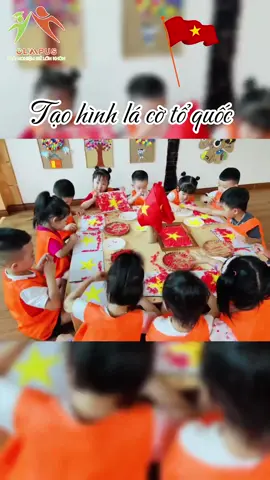 Tạo hình lá cờ Tổ quốc# #olympus #mamnonhanam #dayhocsangtao #preschoolactivities 