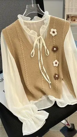 FX SHOP VEST FLOW V-neck knitted Atasan wanita Rompi Korean #rompi #rompirajut #rompiwanita #fypシ゚viral 
