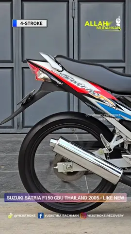 𝗧𝘆𝗽𝗲 : SUZUKI SATRIA F150 CBU THAILAND 2005 - LIKE NEW 𝗢𝗿𝗶𝗴𝗶𝗻 : Japan 🇯🇵 | CBU Thailand 🇹🇭 𝗙𝗼𝘂𝗻𝗱𝗲𝗱 : 2005 𝗗𝗲𝘀𝗶𝗴𝗻 : by yr2stroke • • • Spesifikasi : [  ] Tahun 2005 [  ] CBU Thailand [  ] Km 30rban  [  ] Warna Asli Biru [  ] Plat B DKI  [  ] Pajek On [  ] Plat On S.d 2027 [  ] STNK, BPKB, Faktur (Lulus Cumlaude) [  ] No. Mesin / Rangka Akur [  ] Velg Original CBU [  ] Ban Depan Pirelli DRC II 90/80'17 (Baru) [  ] Ban Belakang Pirelli DRC II 100/80'17 (Baru) [  ] Piringan Depan Original  [  ] Piringan Belakang Original [  ] Kaliper Depan Nissin Original  [  ] Kaliper Belakang Nissin Original  [  ] Master Rem Atas Nissin Original  [  ] Master Rem Belakang Original  [  ] Body All Original [  ] Cat Original / Stripping Original  [  ] Reflektor Depan dan Stoplamp Original  [  ] Slencer Original SGP Thailand [  ] Tutup rantai Original  [  ] Spion Original  [  ] Spedometer Original [  ] Kelistrikan Normal Semua [  ] Holder Kanan Kiri Original  [  ] Gas Spontan Original  [  ] Handgrip Original  [  ] Shock Belakang Original [  ] Gearset Original  [  ] Postep Depan Original  [  ] Postep Belakang Original  [  ] Selang Rem D/B Original [  ] Tollkit Motor Original Mesin aman & Kering Touring A.K.A.P siap Cek Sepuasnya, Pantau Cocok Bayar Harga : 28 JT *Nego Lokasi : Solo, Jawa Tengah WA : 0822-7741-7496  http://wa.me/6282277417496 #YR2STROKE IG : yr2stroke.recovery Tiktok : yr2stroke  Luar Kota Siap Bantu Kirim #yr2stroke #satriaf150cbu #satriacbu #cbuthailand 