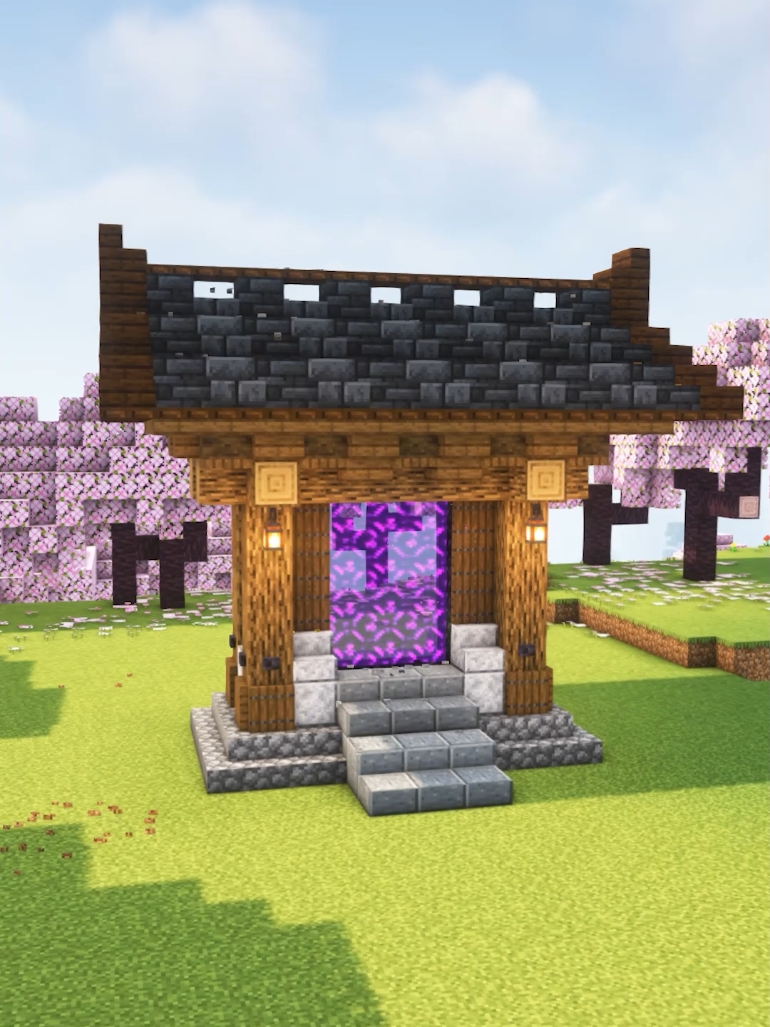 Minecraft Easy Japanese Netherportal Tutorial #Minecraft #minecrafttimelapse #minecrafttutorials #minecraftbuildingideas #minecraftinspiration #minecraftdesigns #tutorial #foryou #fyp #froyoupage #minecraftnetherportal #netherportal #netherportaltutorial