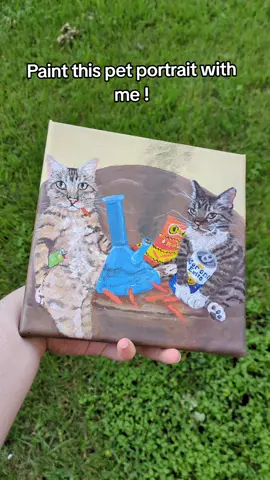 one of my most unique portraits yet 🤭 #painting #sillycat #catsoftiktok #catlover #petportrait #unique #cattok 