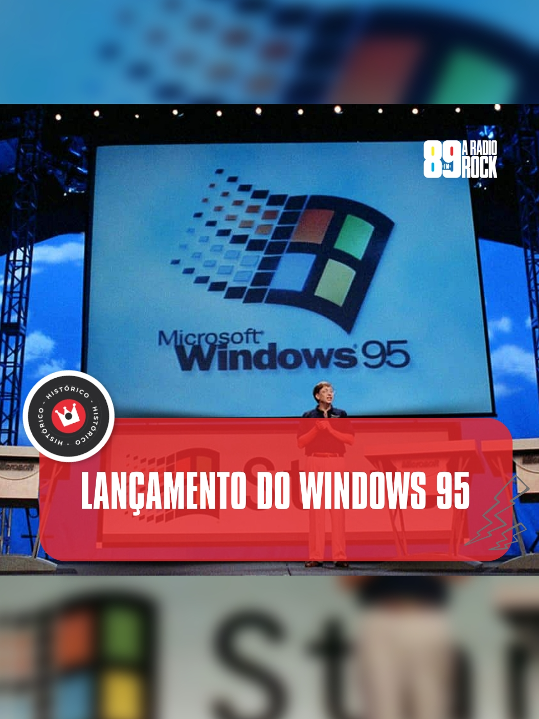 TRECHO DO LANÇAMENTO DO WINDOWS 95 (1995) Neste curto registro podemos ver Bill Gates e sua equipe dançando 