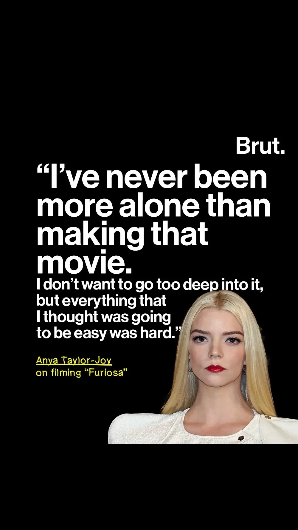 Anya Taylor-Joy is making news for opening up about her experience shooting “Furiosa,” the prequel to “Mad Max: Fury Road,” in an interview with the New York Times. “I’ve never been more alone than making that movie. I don’t want to go too deep into it, but everything that I thought was going to be easy was hard,” she said.  Photo: Jaime Nogales/Getty Images
