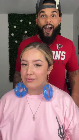 How did he end up with the floaty earrings on 😂🛟🤦🏼‍♀️ #husbandsreaction #hilarious #marriagehumor #floaty #earrings #fyp 
