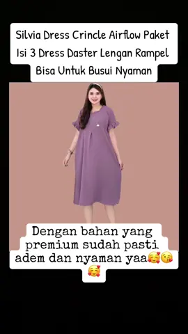 Silvia Dress Crincle Airflow Paket Isi 3 Dress Daster Lengan Rampel Bisa Untuk Busui Nyaman #dress #dressmurah #dresscantik #daster 