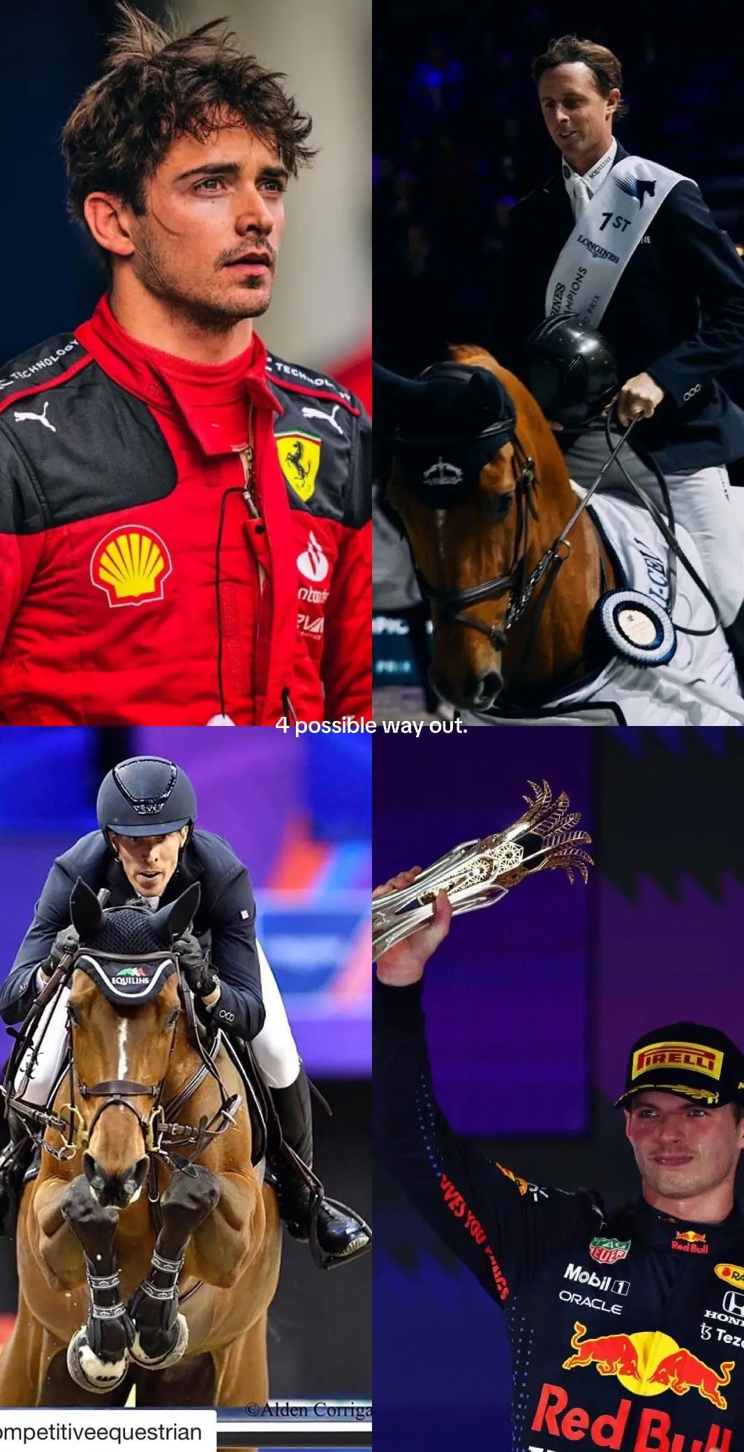 #equitation #cavalieres #chevauxpassion #cso #chevaux #cavaliere #f1pilot #f1projet #maxverstappen #charlesleclerc #henrickvonekerman #benmaher #equestrianfriends #junior #horses #horseriding #horselover #equestrianlife #jumping #porscheequestrian #f1 