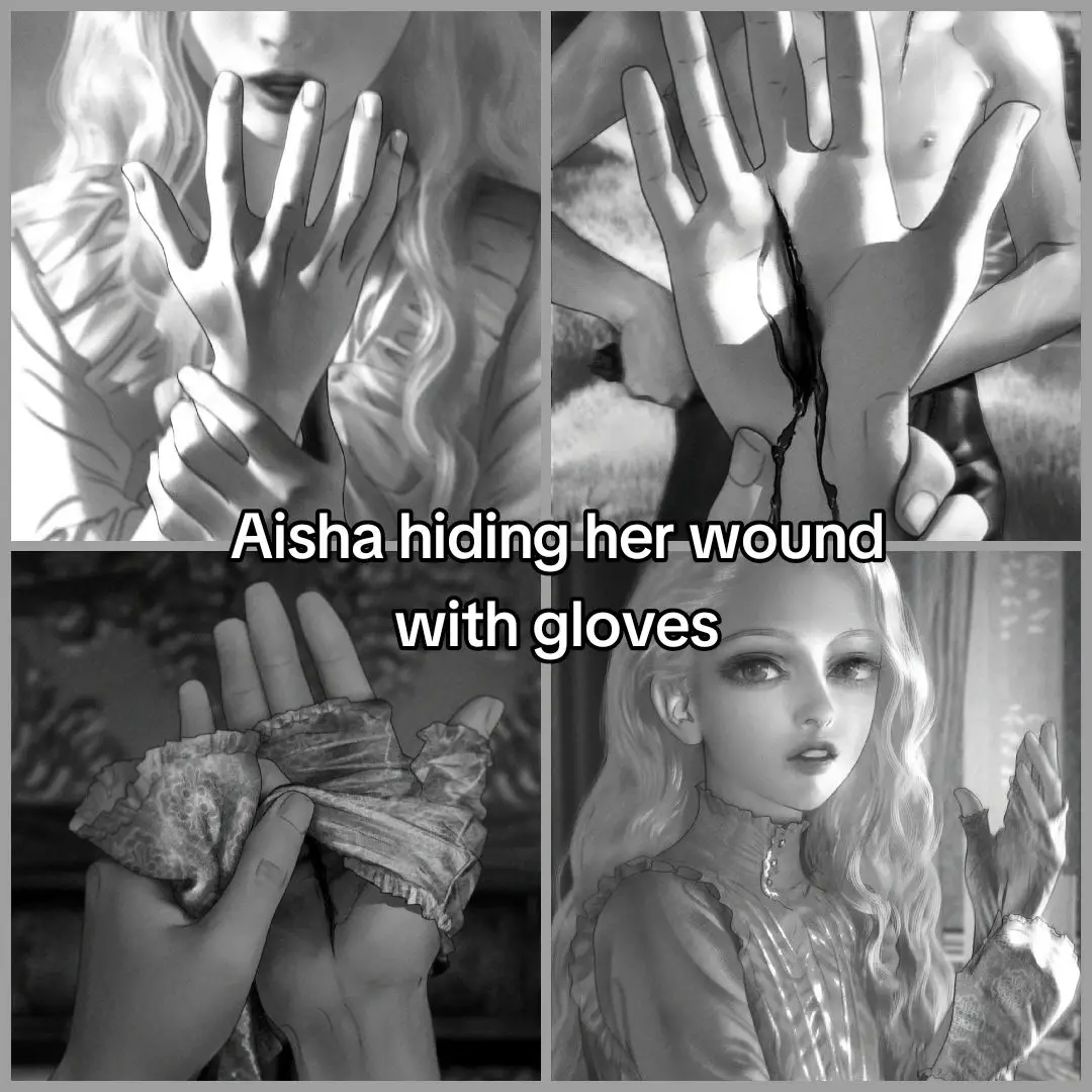 I came to think that Aisha hid her wound not only to not worry Aida, but because Aida could imitate her wound, just as she started wearing gloves to have something in common with Aisha. I feel that both of them are able to do anything to remain the same beauty. In the end, they are both a reflection of each other. #AISHA #艾莎的森林 #aishamanhuaedit #aishaaida #viral #추천 #foryoupage #bilibili馮蒂莫 #recommendations #manhwareccomendations #fpryoupage #WEBTOON #web #trending #aishaxsean #mangaspoilers #aishamanhwa 