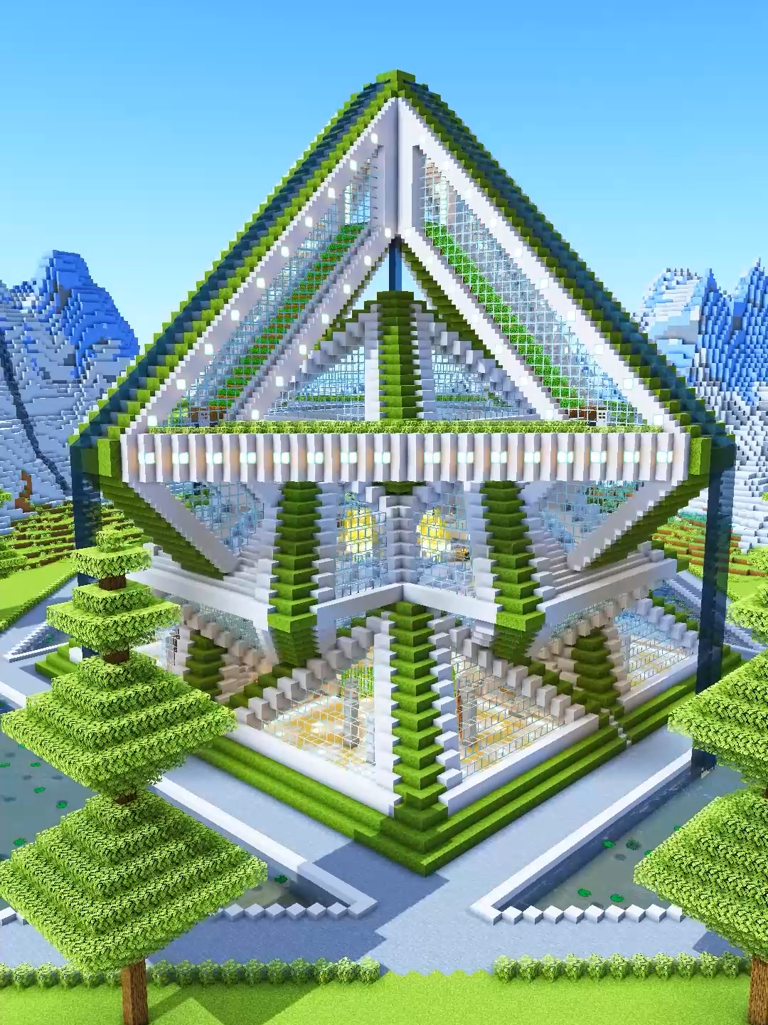 The Pyramid Base - link in bio! 📥 Download includes: Java / Bedrock world & Schematic  #Minecraft#charliecustardbuilds