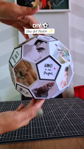 Balón de Fútbol ⚽️  con fotos😍 Idea de Regalo para el #diadelpadre #diycrafts #papercraft #futbol #balon #manualidades 