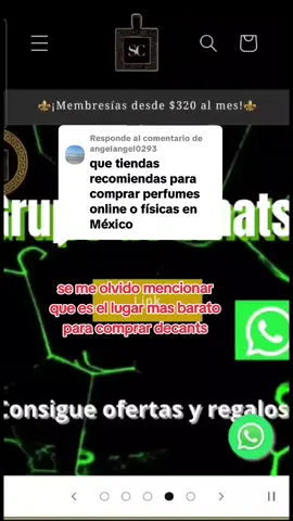 Respuesta a @angelangel0293 te recomiendo compras en línea de perfumes y decants(los más baratos) @Scentopia, literal llega super rapido el envio y es el lugar con los decants mas baratos que conozco . si quieres una tienda física te recomiendo palacio de hierro por todos los beneficios y marcas que hay, pero si quieres una tienda física barata costco o sams.#perfumes #capyfragrance #perfume #perfumesbaratos #perfumeseconomicos 