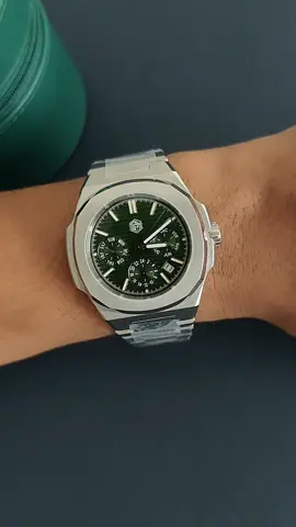 San martin nautilus chronograph homage SN0075GB green dial #sanmartinwatch #watches #jamhomage #jammewah #jokerarloji #chronograph #watchenthusiast 