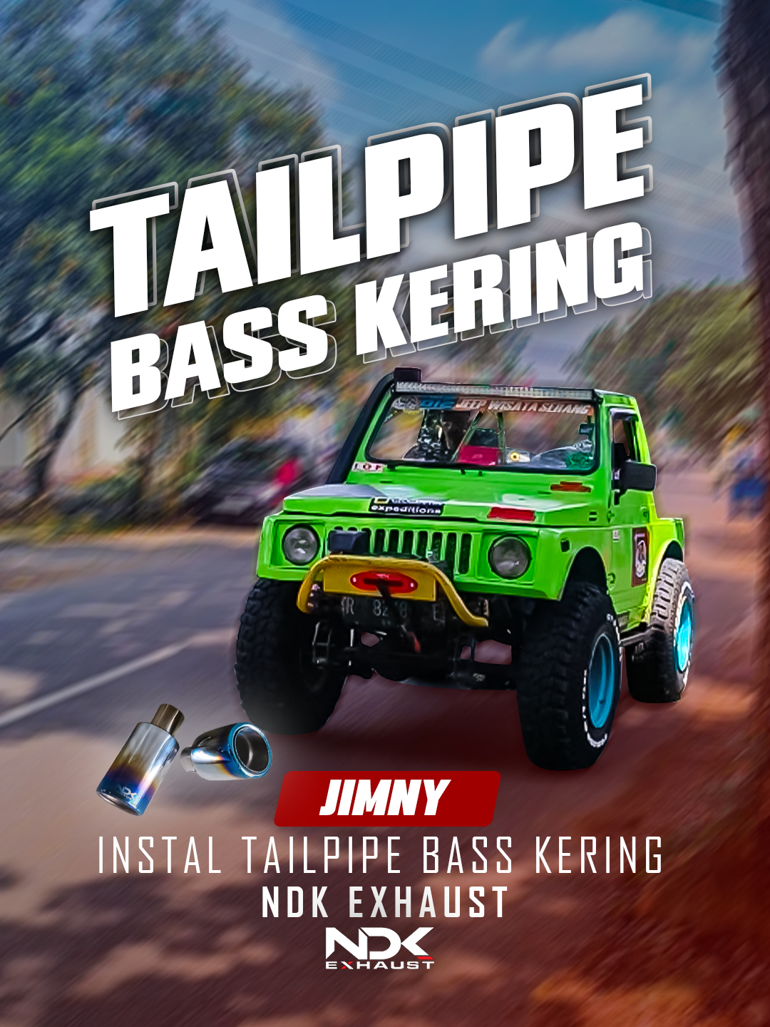 user jimny mana nih yang lagi nyari nyari tailpipe. . . mau suara bass - kering - bass kering ??? gass komen atau dm saja !!! #ndk #ndkexhaust #knalpotracing #tailpipe #exhaust #jimny #jeep