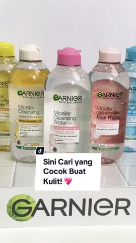 Dari anti #jerawat sampai brightening ✨ SAVE & CHECKOUT #Micellarwater yang cocok buat kulit & #skincare routine kamu! 💖 #GarnierIndonesia
