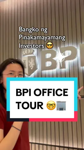 Come tour the @BPI office with me and let's learn about investing from the expert in charge of managing our investments 🤓 I've been a long-time client of BPI, so medyo makulit ako because of the excitement from seeing the cool art pieces & high-tech stuff behind the scenes 🤩 If you want to grow your wealth, BPI Wealth is your trusted partner that can help you on your investment journey so you can #LiveYourBestLife! 