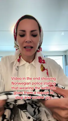 Freedom of expression and freedom of speech in norway. Obviously it only applies to the once that agrees with the authority. Here we can hear Norwegian police saying that wearing the keffiyeh while walking on the sidewalks infront of the zionist embassy gives tgem the reason to stop you. Let me all remind you to wear the keffiyeh tomorrow on norwegian national day, its the strongest way to show the fight for freedom and solidarity. And please, take a stroll outside the zionist embassy and give them the finger ❤️‍🔥🇵🇸❤️🇳🇴 #norwegianpolice #norskpoliti #freedomofexpression #freedomofspeech #ytringsfrihet #oslo #norge #politi #frihetskamp #keffiyeh #17mai2024 #nasjonaldag #fred 