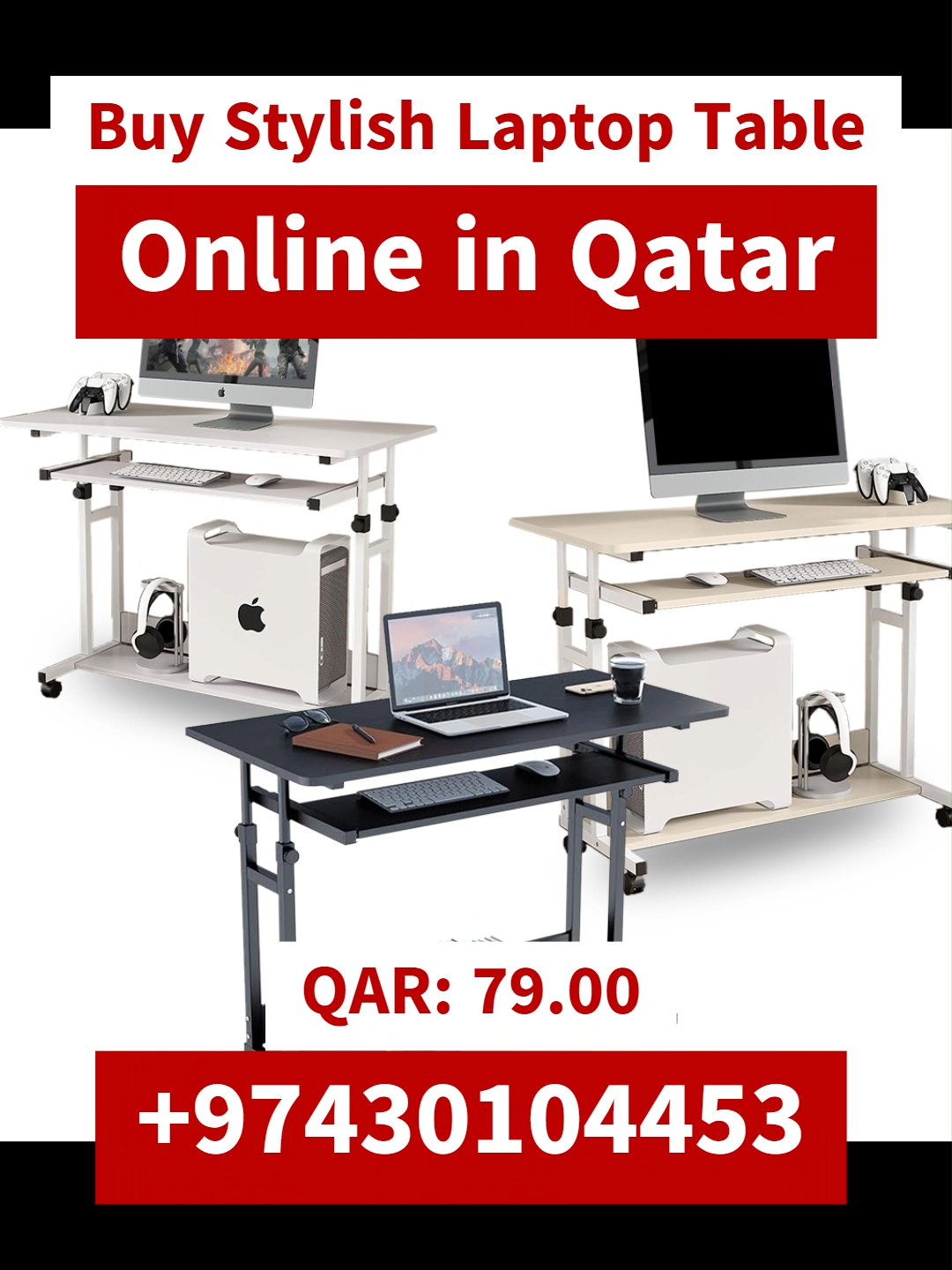 Buy Stylish Laptop Table Online in Qatar @yaqeen.trading  Elevate your workspace with our stylish and functional laptop table, now available online in Qatar! Perfect for home or office use, this versatile table is lightweight, portable, and designed to enhance your productivity and comfort. Get yours today for just QAR 79. To order, call or WhatsApp +97430104453. Buy Now: https://yaqeentrading.com/buy-stylish-laptop-table-online-in-qatar/ #laptoptable #qatar #workfromhome #homeoffice #deals #onlineshopping #doha #accessories #workspaceupgrade #portabledesk #sale #buynow