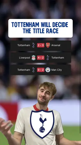 Tottenham really decided the title by losing to everyone 😂😱 #afc #arsenalfc #mancity #manchestercity #spurs #thfc #liverpoolfc #PremierLeague #titlerace #premierleaguefootball #callumwm 