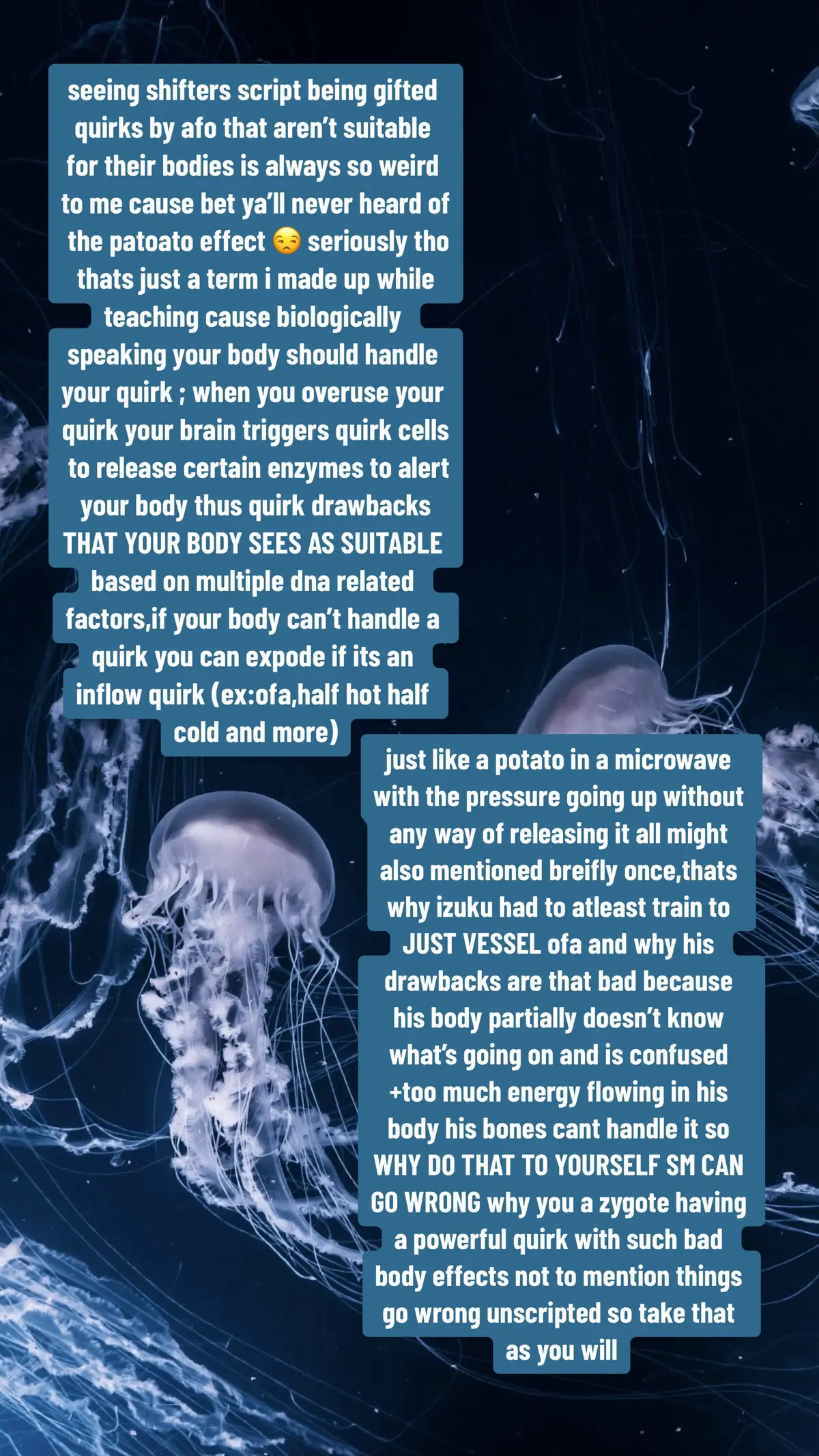 this is heavily based on quirk bio in my dr but i am sure atleast something is universal maybe the pain would be,like why are you walking around with an open w0und.      #MHADR #shifting #shiftingtomha #shifttok #quirks #scripting #mhadr 