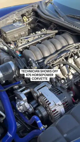 Technician shows off his 875 horsepower corvette full video on Youtube Link in bio. #automotive #mechanic #carservice #automotivetechnician #technician 