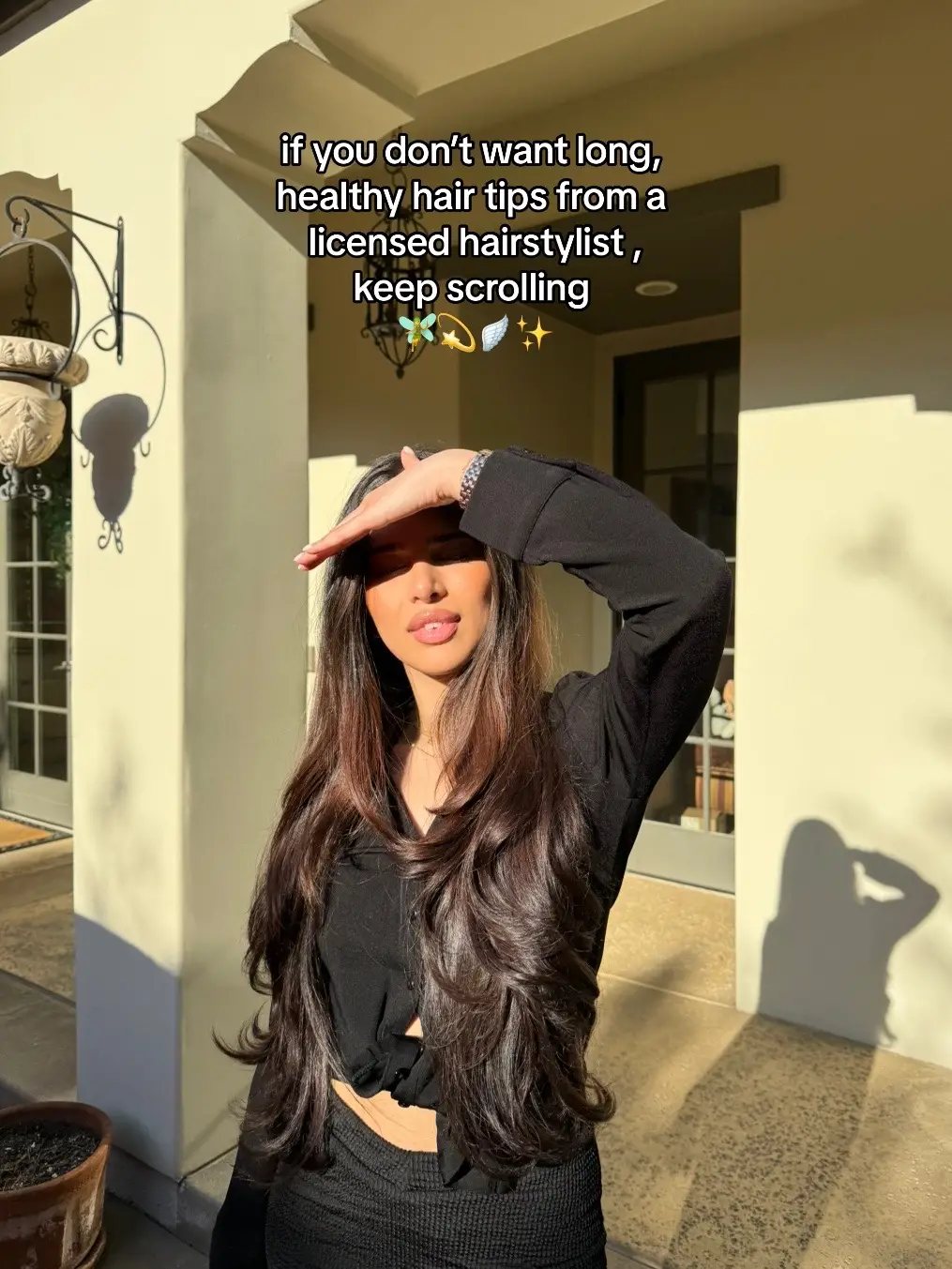 some of my advice from a licensed hairstylist on how you can start growing long, healthy hair🧚‍♀️✨ People often think only hair oiling will grow your hair but you cant neglect your diet or haircare. It plays an important role in your haircare journey and maintaining its health.  products i use - @L’ANZA Hair Care @Kérastase @K18 Hair @IGK Hair @olaplex #licensedcosmetologist #hairstylist #hairstylisttips #hairtips #longhair #healthyhairtips #longhairtips #growlonghair #hair101 #hairtok #hair #haircare #haircareroutine #HairCareTips #haircareproducts #hairinspo #browngirl #desigirl #longhealthyhair #naturalhair #shinyhair #hairstyle #longhaircare 