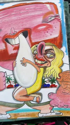 Got to draw this nice couple from the UK. #caricature #funny #streetart #fypage 