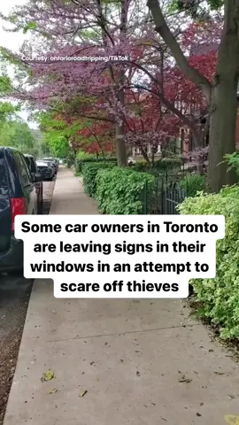 Some Toronto drivers have resorted to pasting signs in their car windows alerting potential thieves that there is nothing of value inside their parked vehicle.