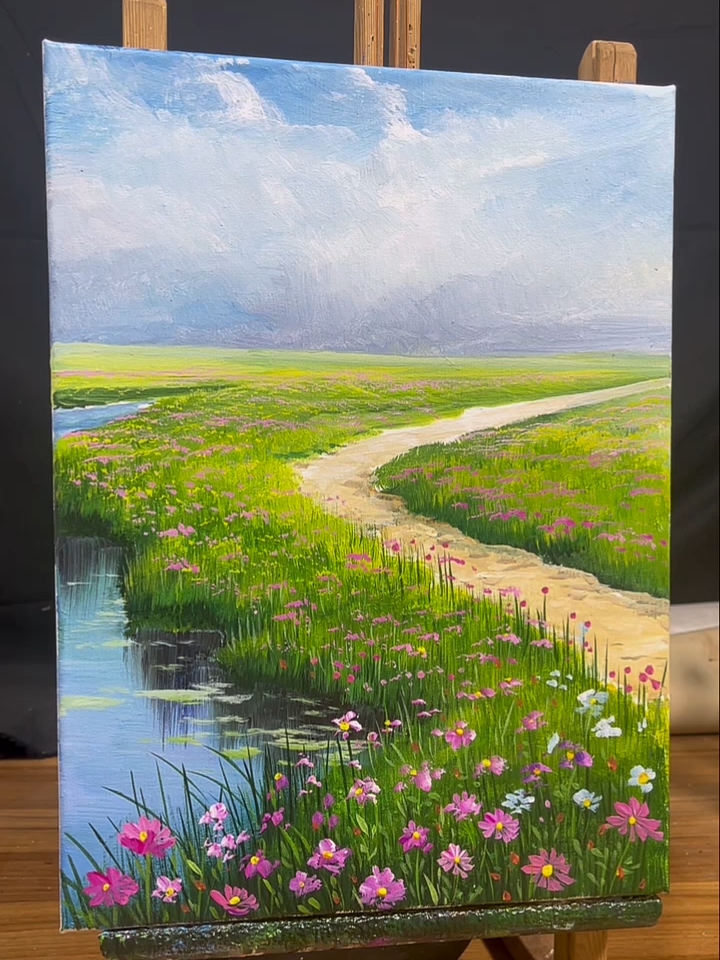 How to draw beautiful scenery with acrylic #scenery #beautifull #acrylicnails #acrylicpainting #illustration #sceneryvideos #naturephotography📷 #nature #drawing