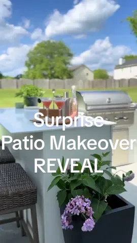 🔔🔔REVEAL:  A couple of months ago I had the idea to transform my parents Sad patio into a space that they could  truly enjoy! 4 weeks of HARD LABOR! 😫 extending the slab, adding concrete, cleaning & staining the concrete, adding a pergola and then the final touches which are the seating and outdoor kitchen space!! WHAT A TRANSFORMATION! And 100% worth the hard work! More details too come on everything you see here!  A Huge Thank You To: Outdoor Kitchen:  @🔥 RTA Outdoor Living 🔥  Outdoor Appliances: @coyoteoutdoorliving  Outdoor Funirture: @Ashley  Pergola: Bon Pergola #Home #parents #patiomakeover #Love #home #Summer #bbq #DIY 