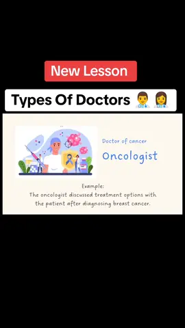 Types of doctors with their meaning 📖 #english #doctor ##typesofdoctors #englishlesson #learnontikok #viral #foryou 