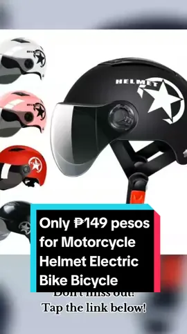 Only ₱149 pesos for Motorcycle Helmet Electric Bike Bicycle Helmet Half Face Open Face! Don't miss out! Tap the link below! #motorcyclehelmet #TikTokShop #tiktokfinds #TikTokFashion #tiktokaffiliate #tiktokph #LearnItOnTikTok 
