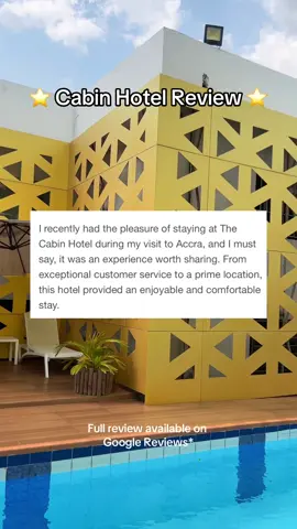Another 5 ⭐️ review from one of our recent guests, thanks for choosing The Cabin Hotel, Mr Andoh. You read the full review on Google Reviews* #thecabinhotel #hotelreviews #ghanahotels #hotelsinghana #accrahotels #accrahotel 