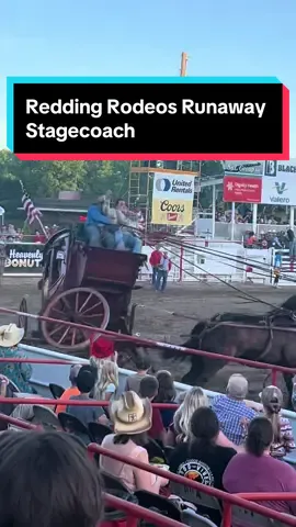 WATCH: RUNAWAY STAGECOACH! The @reddingrodeo got off to a wild start last night. The evening kicked off with Native American Appreciation Night and featured Tribal Chairman Jack Potter Jr. riding around the arena on the Quanta Express Stagecoach. The announcer said he would be going for 