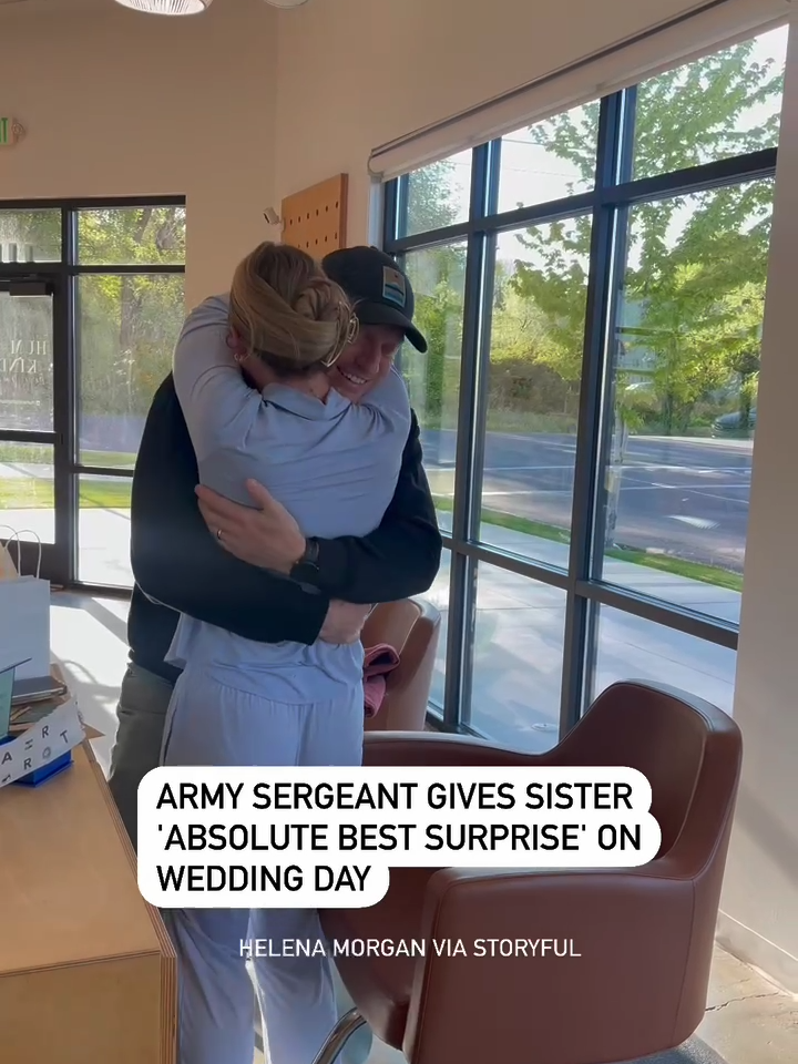 A US Army sergeant delivered an unforgettable surprise in American Fork, Utah, to his sister on her wedding day.   Her brother made sure his sister Helena Morgan’s wedding day was even more special than she was already expecting.  “Baby brother got 36-hours leave to fly across the country and walk me down the aisle,” Morgan wrote on TikTok. “Best day of my whole life started with the absolute best surprise.”   When asked if she knew he was going, she said she was “totally surprised! I actually ordered a cardboard cutout of him because I thought he wouldn’t be there.”   “He said, ‘I have a Starbucks order for Robyn’ (his fiancé) who had told me they had doordashed Starbucks for us.”