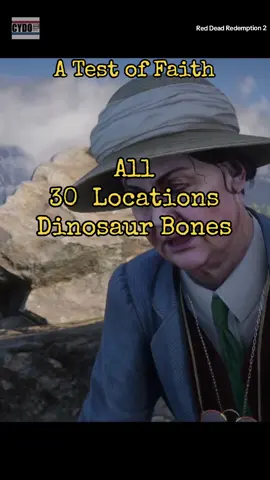 All 30 Dinosaur Bone Locations! #atestoffaith #guide #fyp #jawboneknife #cydo9515 #dinosaur #bones #deborahmacguiness #rdr2 #reddeadcommunity #location #reddeadredemption2 