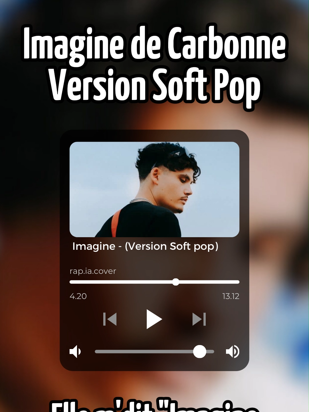 Reprise de la musique Imagine de Carbonne version Soft Pop par une IA !  Toute la musique (Voix + Instru): est généré par l'IA suno.ai  #rap #rapiacover #carbonne #imagine #softpop