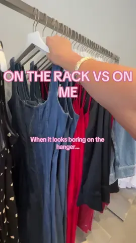 When it looks boring on the hanger but it looks so good on 🥳🥳 @reformation #ontherackvsonmybody #ontherackvsonme #tryon #reformation #reformationdress #denimdress 