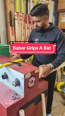 Incredible to welcome #BabarAzam to Gray-Nicolls HQ in Robertsbridge last week. The big question though, was how good would he be at gripping a bat on the machine...find out now. #cricket 