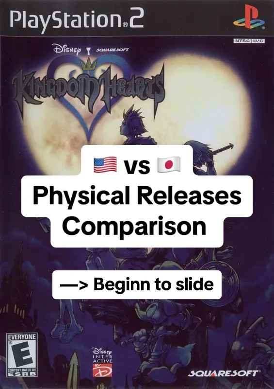 Kingdom Hearts Physical Release comparison US Release vs Japanese Release. Whoch one do you like more? #kingdomhearts #sora #comparison #fypgaming #videogames #release #fyyyyyyyyyyyyyyyy 