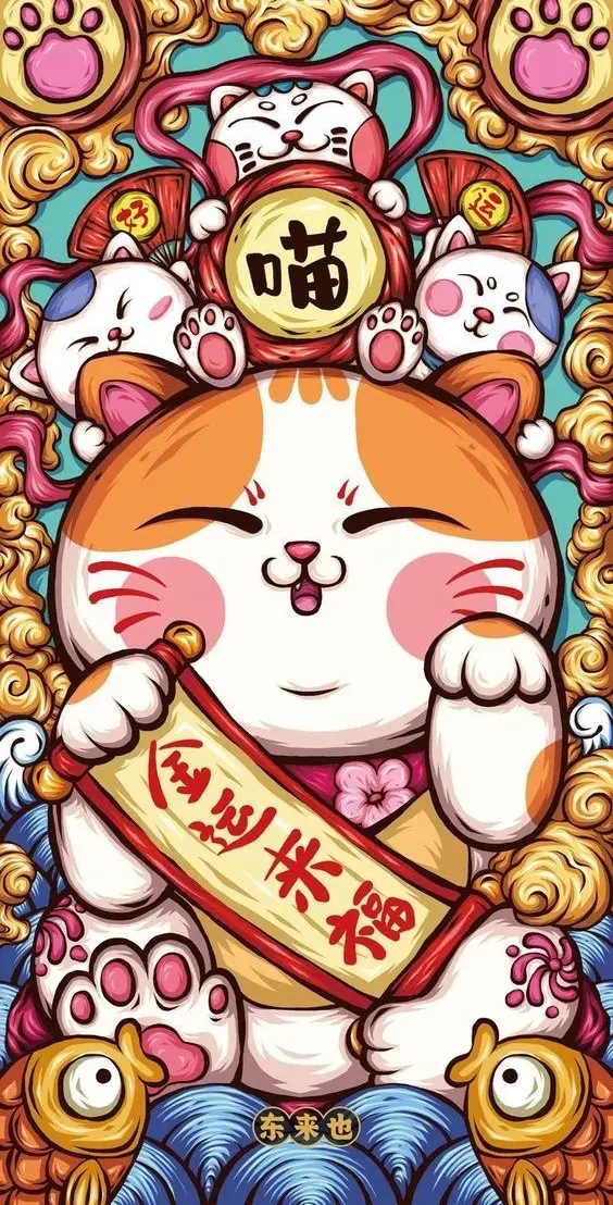 Mèo thần tài #hinhnen #cute #meothantai 