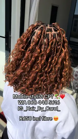 Braids in the comfort if your own home🥰🥰 #hairbycarol #mobilehairstylistcapetown #SAMA28 #knotlessbraidscapetown #bohobraidscapetown #knotlessbraidscapetown #goddessbraidscapetown #knotlessbraidscapetown 