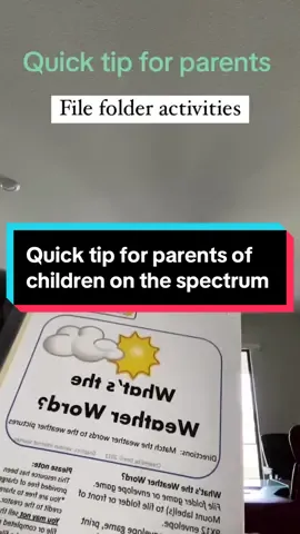 Trust me you dont want to miss this quick tip . It will help yoir child on the spectrum in a big way . Like, Save and share this tip ❤️ #specialeducation #autismparenting#parentingtipsautism, #filefolderactivities #filefoldergames#autismtiktok