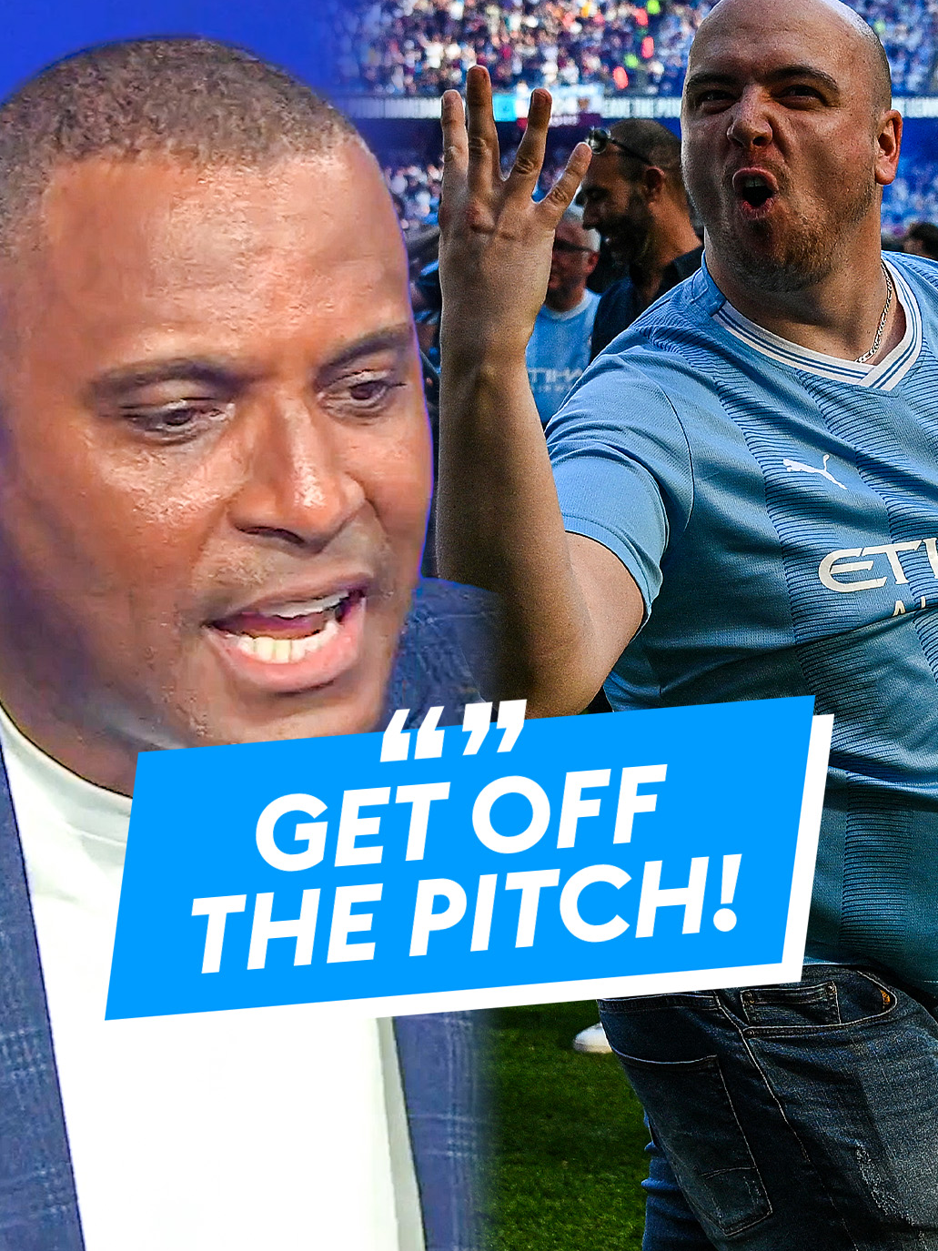 Clinton Morrison had a very clear message for pitch invaders at the Etihad today 👀 #manchestercity #mancity #PremierLeague #footballtiktok #pitchinvasion #footballdaily #fyp