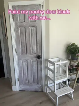 I want to paint all the doors now! #blackdoor #kitchenDIY 